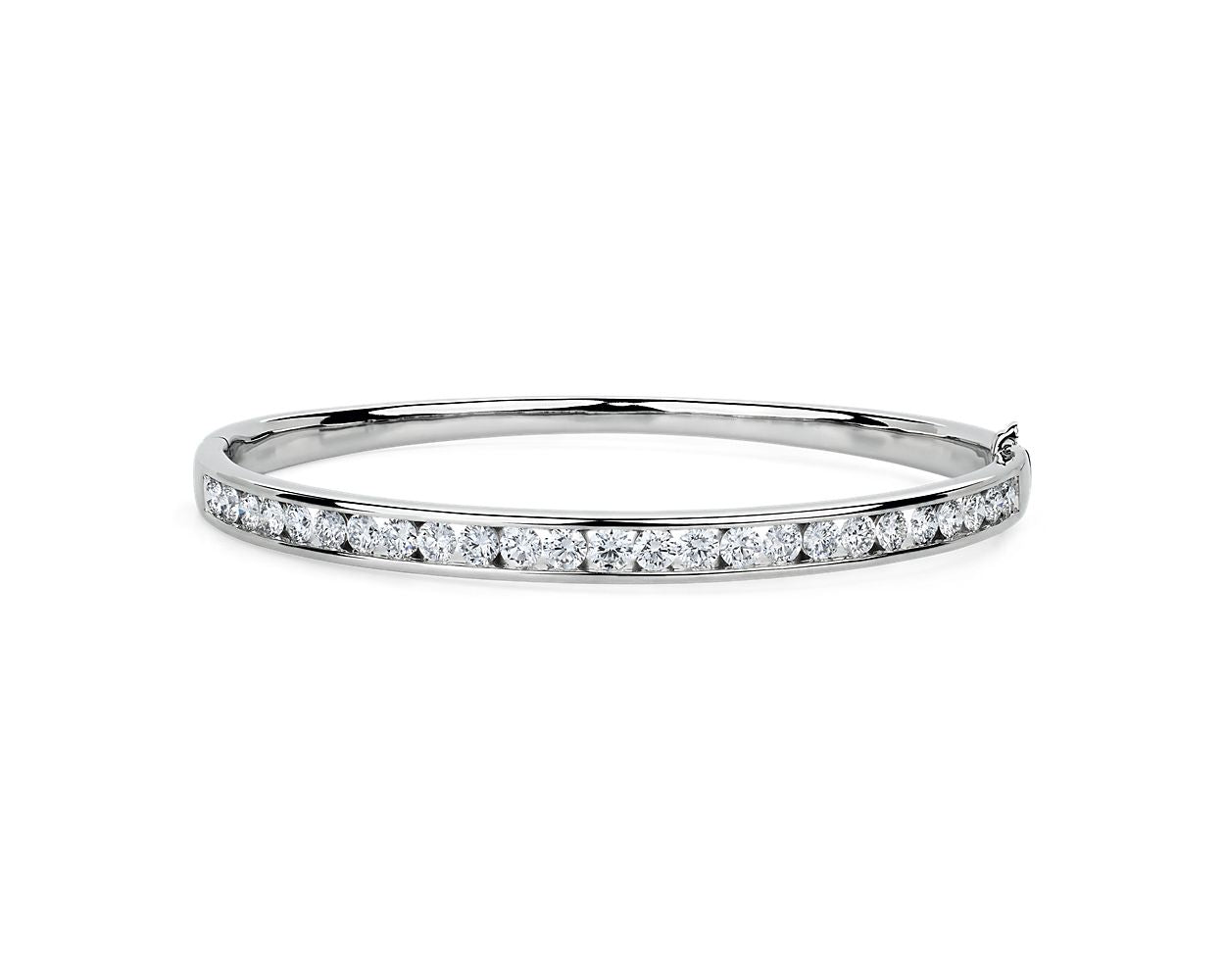 Lab Grown Diamond Channel-Set Bangle Bracelet - 14k White Gold - 3 Ct. Tw. - B-0048WG14 LDCB