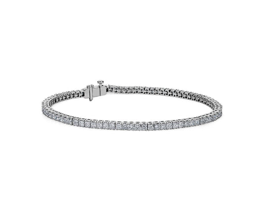 Lab Grown Diamond Princess-Cut Tennis Bracelet - 14k White Gold - 5 Ct. Tw. - B-0070WG14 DPCT