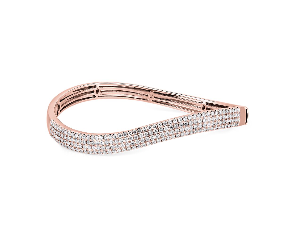Diamond Wave Bangle - 14k Rose Gold - 2 1/8 Ct. Tw. - B-0037RG14 DWB