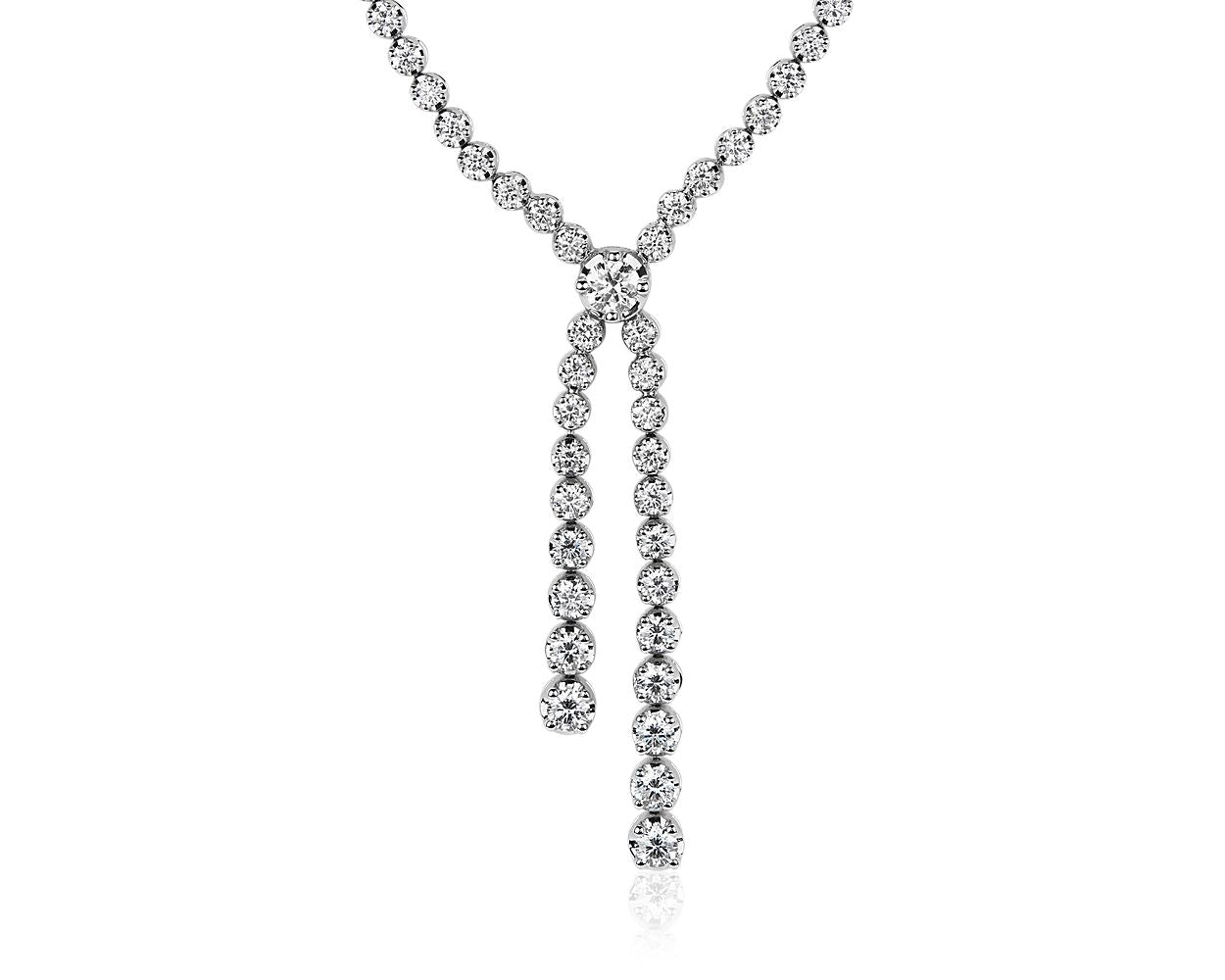 Diamond Lariat Necklace - 14k White Gold - 2 5/8 Ct. Tw. - N-0053WG14 DL