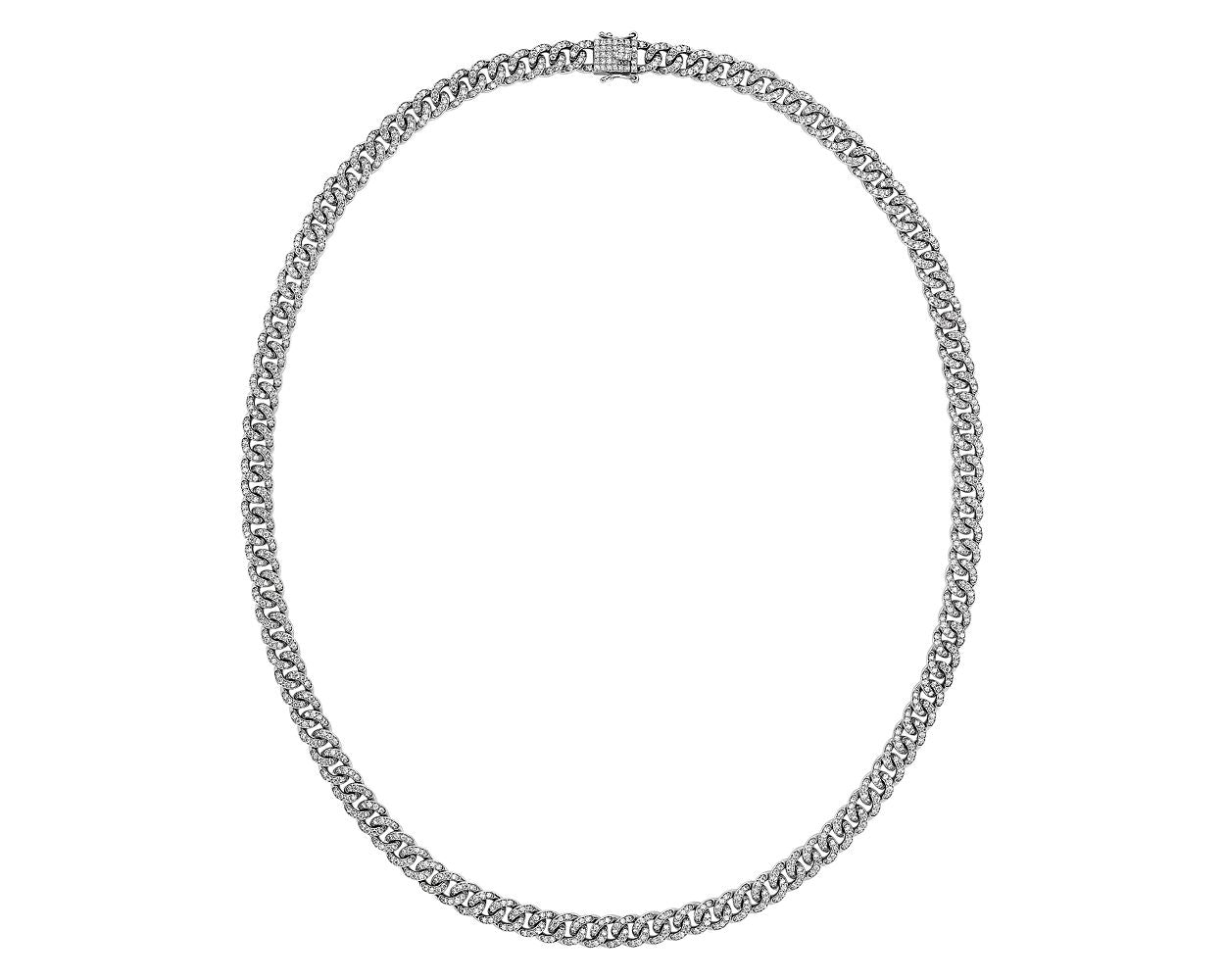 Men's Diamond Link Necklace - 14k White Gold - 9 5/8 Ct. Tw. - N-0042WG14 MDL