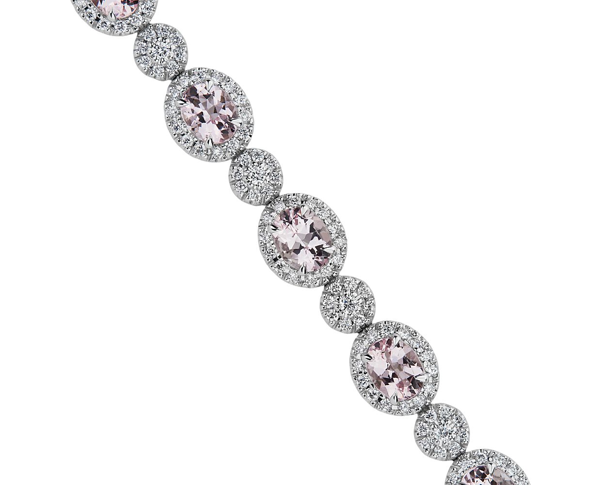 Morganite And Diamond Bracelet - 18k White Gold - 1.43 Ct. Tw. - B-0063WG18 MD