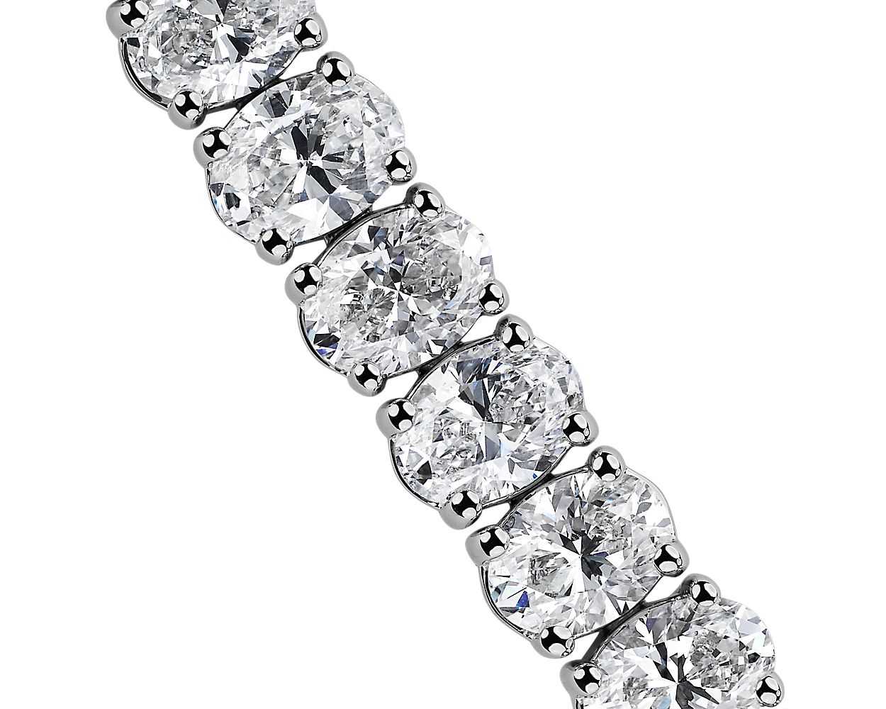 Oval Diamond Tennis Bracelet - 14k White Gold - 12 Ct. Tw. - B-0068WG14 ODT