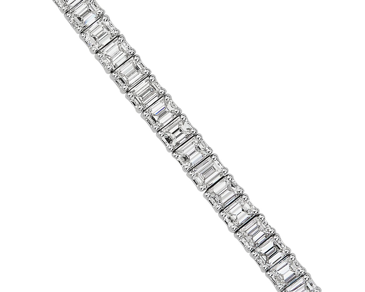 Emerald Diamond Tennis Bracelet - 14k White Gold - 8 Ct. Tw. - B-0067WG14 EDT