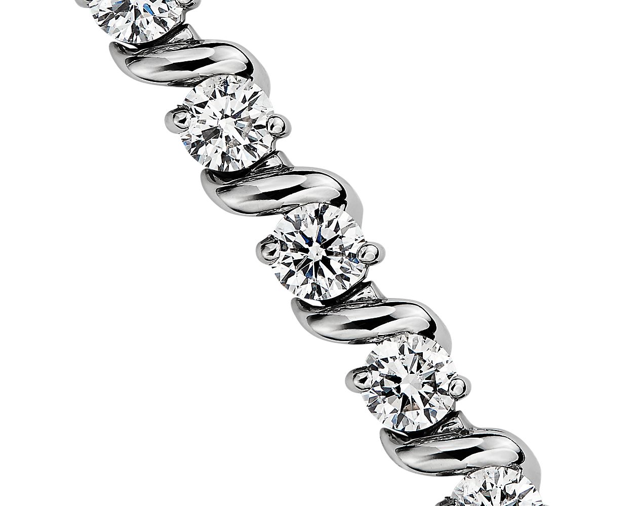 S-Link Tennis Bracelet - 14k White Gold - 5 Ct. Tw. - B-0039WG14 ST