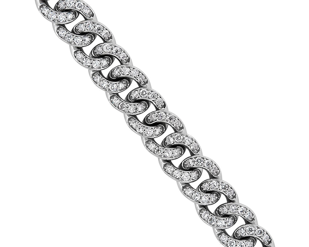 Men's Diamond Link Necklace - 14k White Gold - 9 5/8 Ct. Tw. - N-0042WG14 MDL