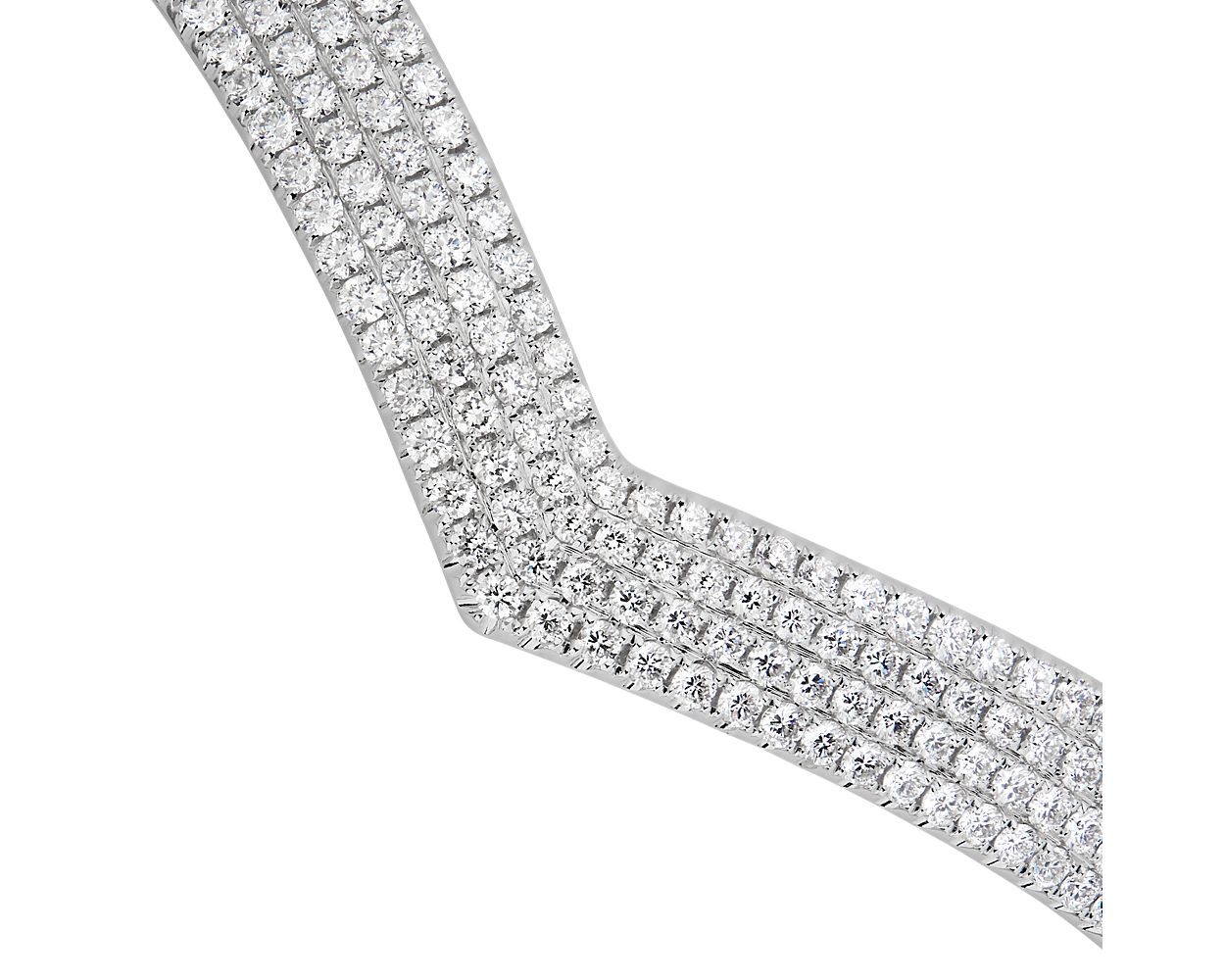 Diamond Chevron Bangle - 14k White Gold - 2 1/2 Ct. Tw. - B-0038WG14 DCB