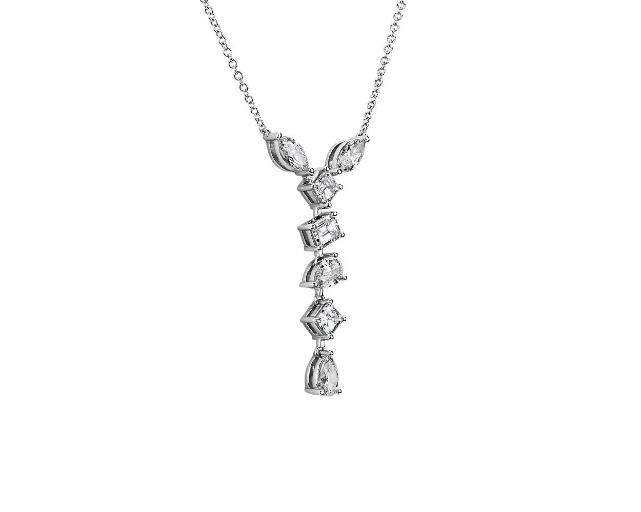 Mixed Fancy Shape Diamond Necklace - 18k White Gold - 1 1/4 Ct. Tw. - N-0017WG18FSD