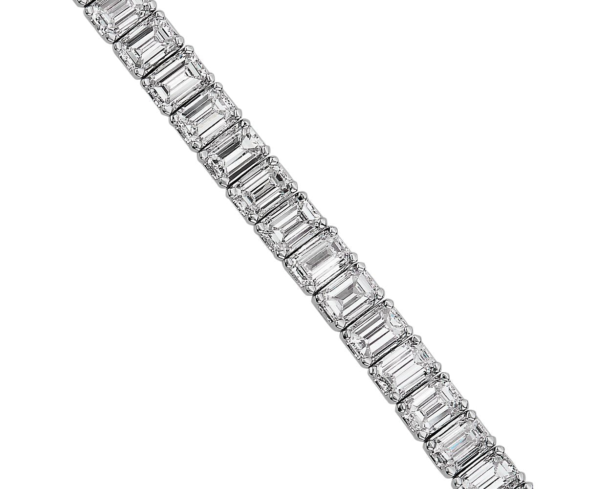 Emerald Diamond Tennis Bracelet - 14k White Gold - 10 Ct. Tw. - B-0066WG14 EDT