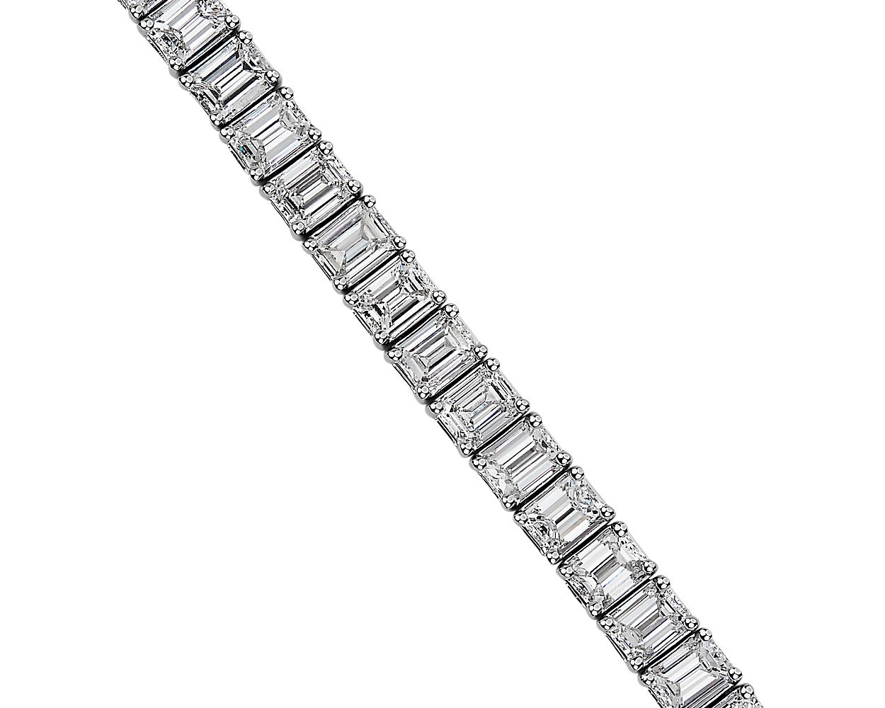 Emerald Diamond Tennis Bracelet - 14k White Gold - 12 Ct. Tw. - B-0065WG14 EDT