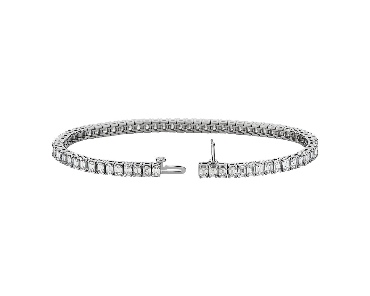 Emerald Diamond Tennis Bracelet - 14k White Gold - 8 Ct. Tw. - B-0067WG14 EDT