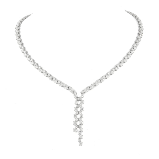 Diamond Lariat Necklace - 18k White Gold - 13 1/5 Ct. Tw. - N-0055WG18 DL
