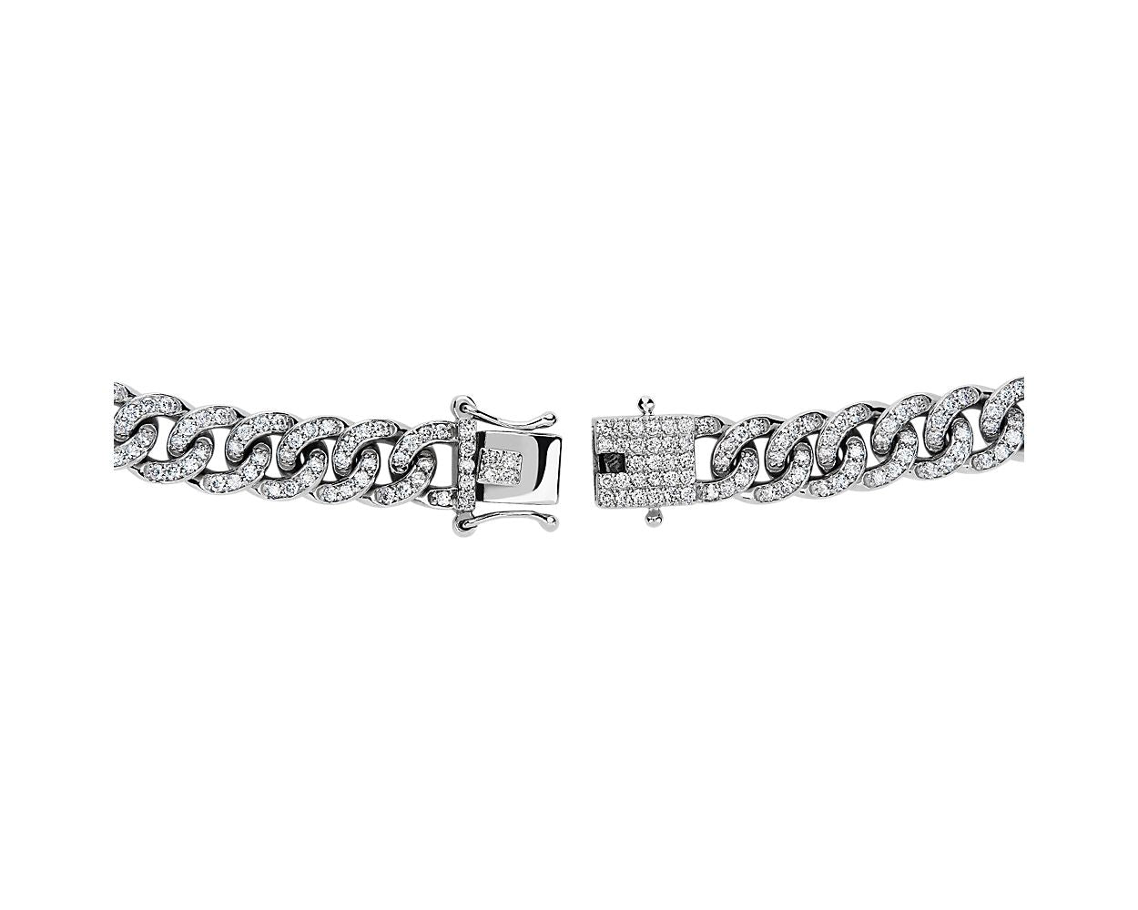 Men's Diamond Link Necklace - 14k White Gold - 9 5/8 Ct. Tw. - N-0042WG14 MDL