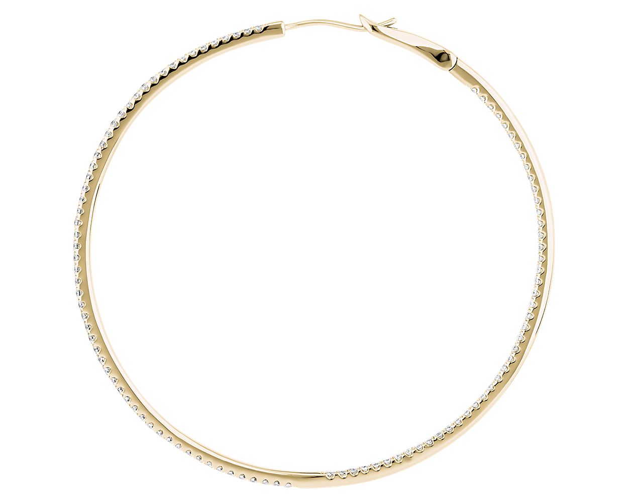 Dazzling Diamond Eternity Hoop Earrings - 14k Yellow Gold - 2 Ct. Tw. - E-0021YG14DDEH