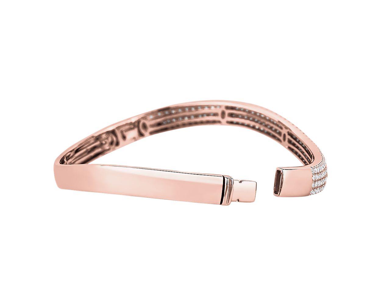Diamond Wave Bangle - 14k Rose Gold - 2 1/8 Ct. Tw. - B-0037RG14 DWB