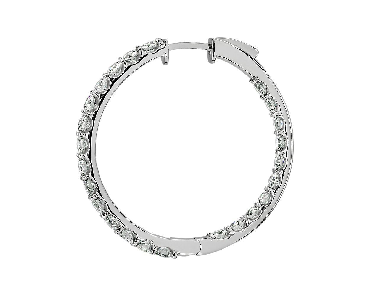 Lab Grown Diamond Eternity Hoop Earrings - 14k White Gold - 5 Ct. Tw. - E-0024WG14DEH