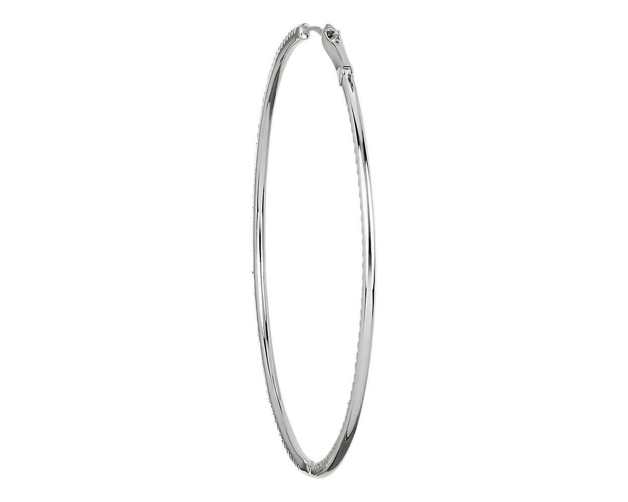 Dazzling Diamond Eternity Hoop Earrings -  14k White Gold - 2 Ct. Tw. - E-0020WG14DDEH