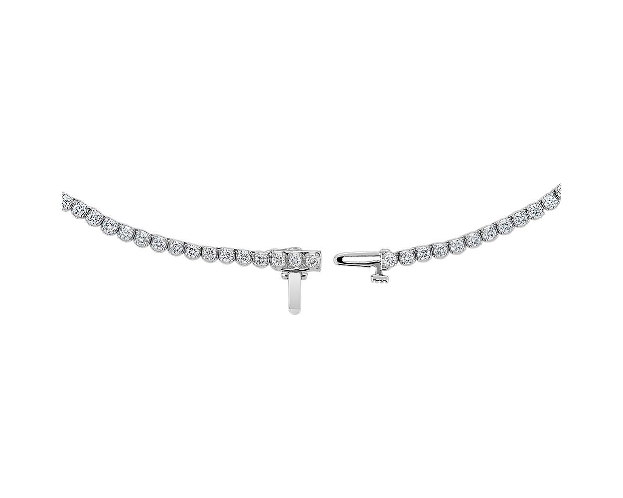 Chevron Eternity Diamond Necklace - 14k White Gold - 10 Ct. Tw. - N-0003WG14D