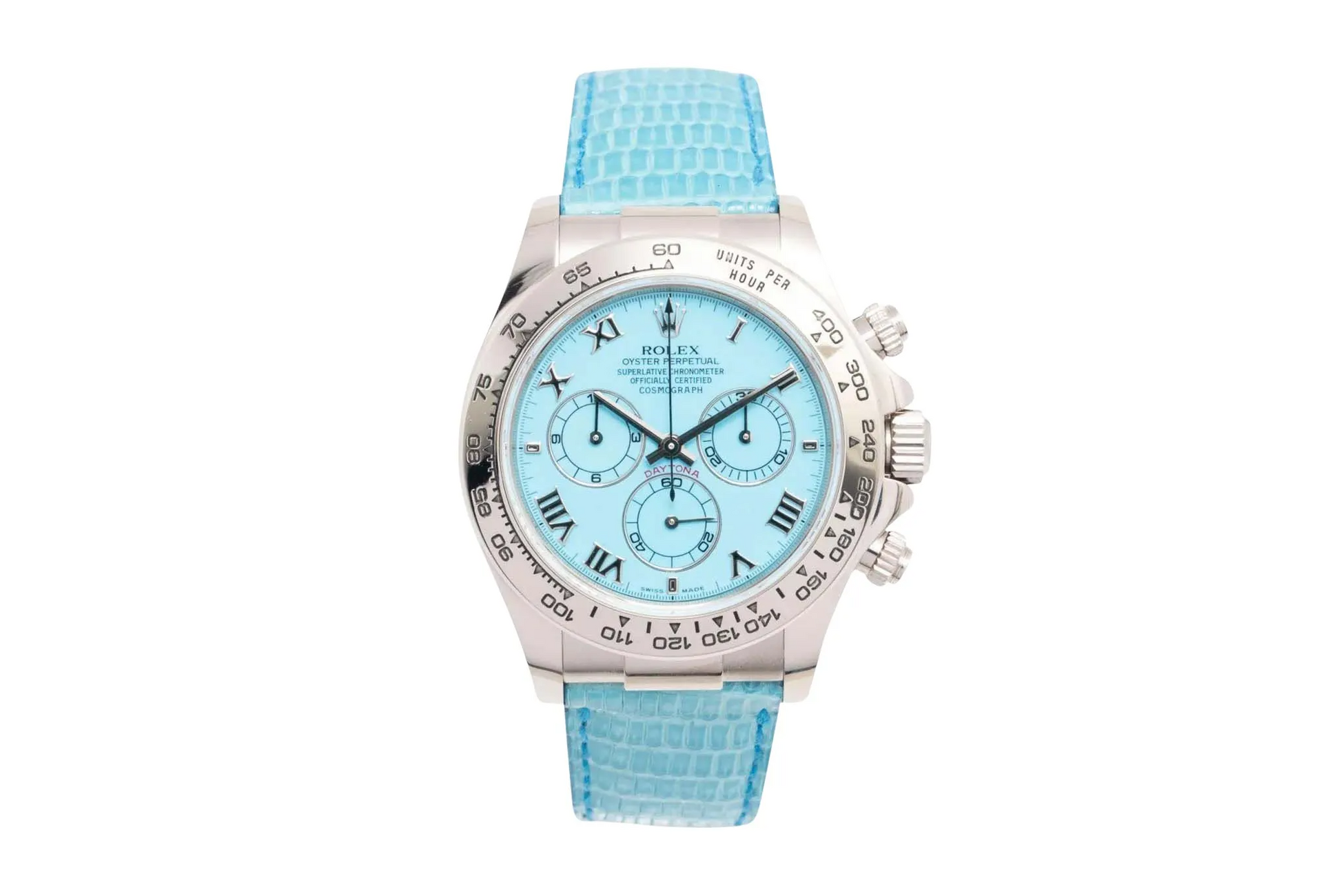 Rolex White Gold Daytona Beach Collection - 40 MM -  Blue Leather Strap - Blue Dial - 116519LN Blue