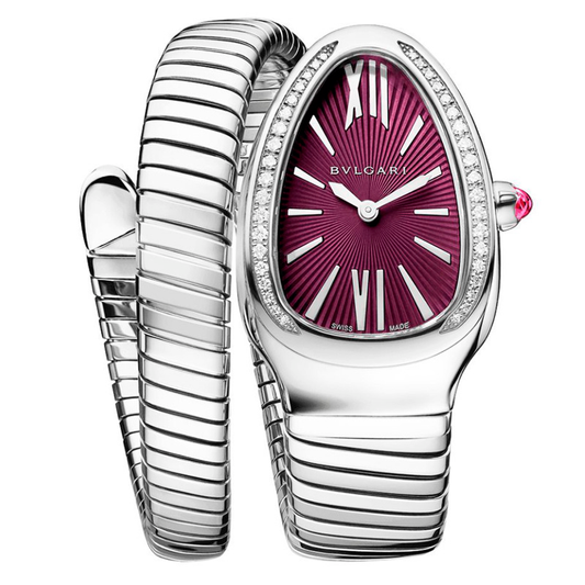 Bvlgari Serpenti Tubogas - 35 MM - Stainless Steel - Violet Dial - 102529