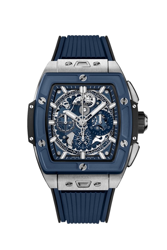 Hublot Spirit of Big Bang Titanium Blue Ceramic 42 MM - Black and Blue Rubber Strap - Sapphire Crystal Dial - 642.NL.7170.RX