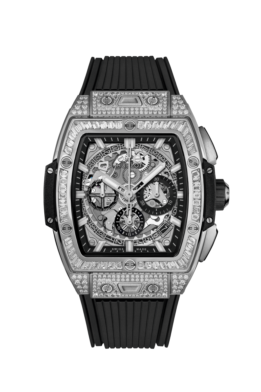 Hublot Spirit of Big Bang Titanium Jewellery 42 MM - Black Rubber Strap - Diamond Bezel - Sapphire Crystal Dial - 642.NX.0170.RX.0904