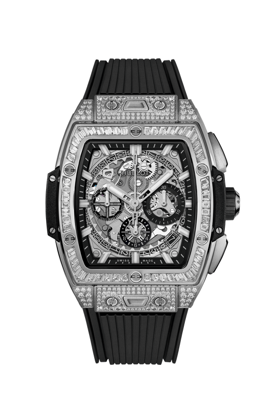 Hublot Spirit of Big Bang Titanium Jewellery 42 MM - Black Rubber Strap - Diamond Bezel - Sapphire Crystal Dial - 642.NX.0170.RX.0904