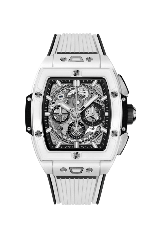 Hublot Spirit of Big Bang White Ceramic 42 MM - Black and White Rubber Strap - Sapphire Dial - 642.HX.0170.RX