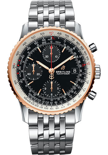 Breitling Navitimer Stainless Steel and Rose Gold 41 MM - Stainless Steel Bracelet - Black Dial - U13324211B1A1