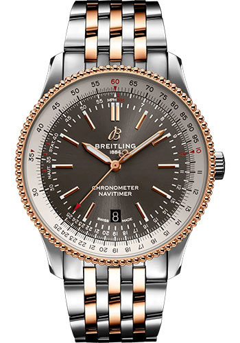 Breitling Navitimer Stainless Steel and Rose Gold 41 MM - Metal Bracelet - Anthracite Dial -  U17326211M1U1