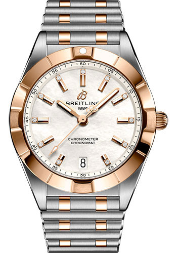 Breitling Chronomat Stainless Steel and Rose Gold 32 MM - Stainless Steel and Rose Gold Bracelet - Mother-Of-Pearl Dial - U77310101A2U1