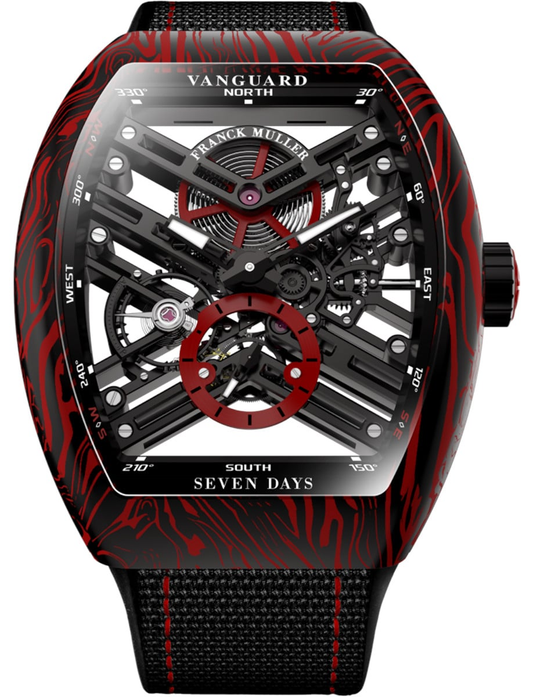 Franck Muller Carbon Damascus Twisting Tiger Stripes - 45 MM - Carbon & Steel - Skeleton Dial - V 45 S6 SQT CARBONE AMS RG NR