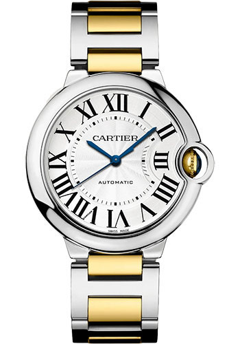 Cartier Ballon Bleu Stainless Steel 36 MM - Stainless Steel & Yellow Gold Bracelet - White Dial - W2BB0030