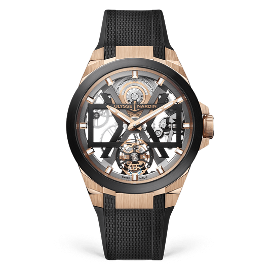 Ulysse Nardin Blast Rose Gold Case 45 MM - Black Rubber Strap - Skeleton Dial - 1725-400-3A/02