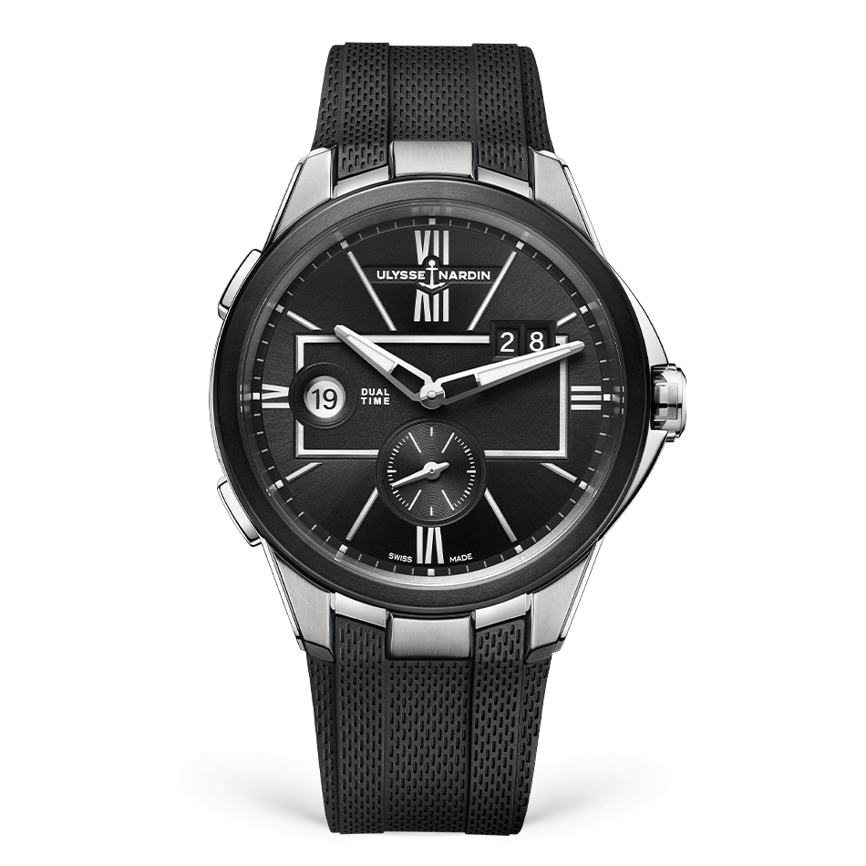 Ulysse Nardin Blast Stainless Steel 42 MM - Black Rubber Strap - Black Dial - 243-20-3/42