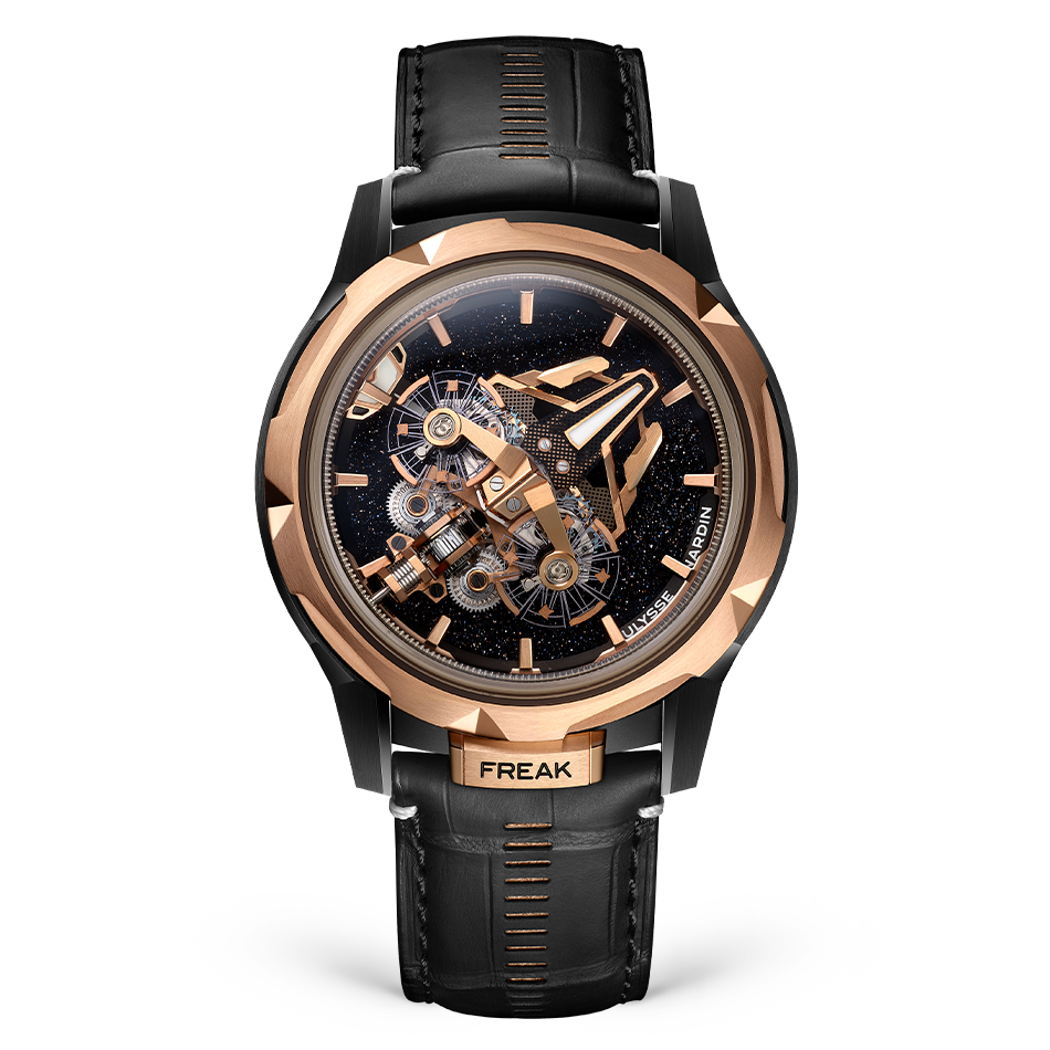 Ulysse Nardin Freak Titanium, Rose Gold & Ceramic Case 45 MM - Black Leather Strap - 2513-500LE-2A-BLACK-5N/1A