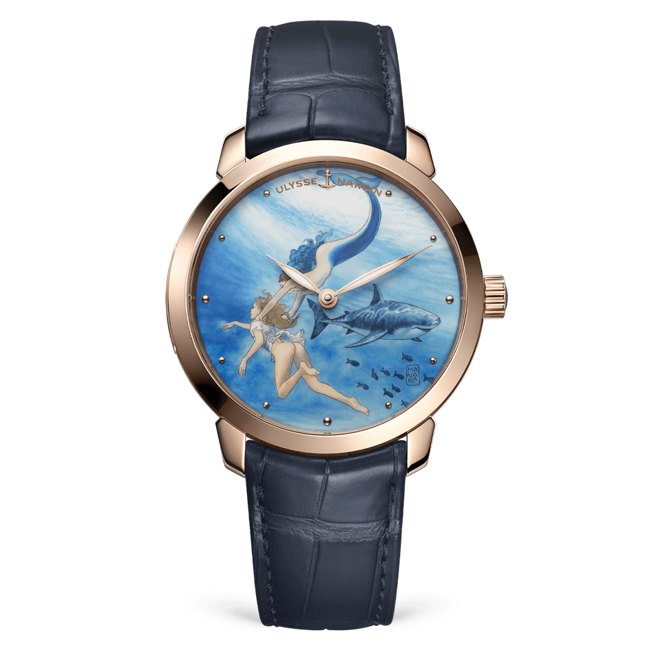 Ulysse Nardin Classico Rose Gold 40 MM - Blue Leather Strap - Blue Artistic Dial - 3202-136LE-2/MANARA.05