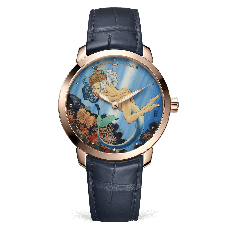 Ulysse Nardin Classico Rose Gold 40 MM - Blue Leather Strap - Blue Artistic Dial - 3202-136LE-2/MANARA.07