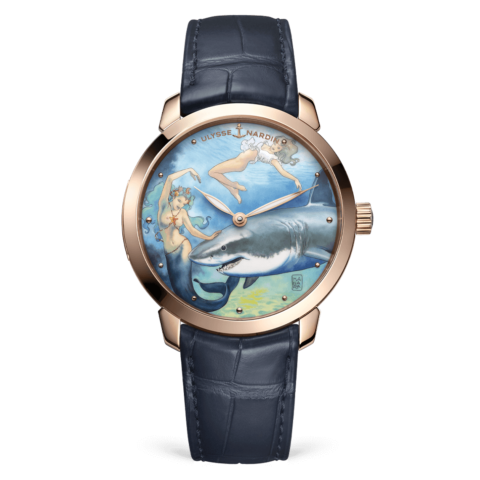 Ulysse Nardin Classico Rose Gold 40 MM - Blue Leather Strap - Blue Artistic Dial - 3202-136LE-2/MANARA.09