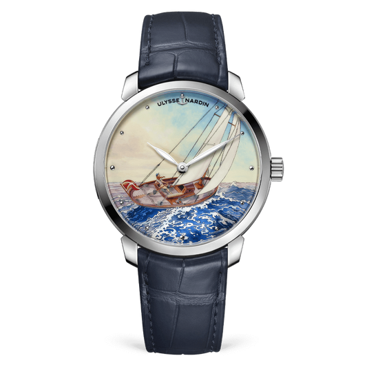 Ulysse Nardin Classico Stainless Steel 40 MM -  Blue Leather Strap - Blue Artistic Dial - 3203-136LE-2/MANARA.01