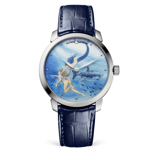 Ulysse Nardin Classico Stainless Steel 40 MM -  Blue Leather Strap - Blue Artistic Dial - 3203-136LE-2/MANARA.05