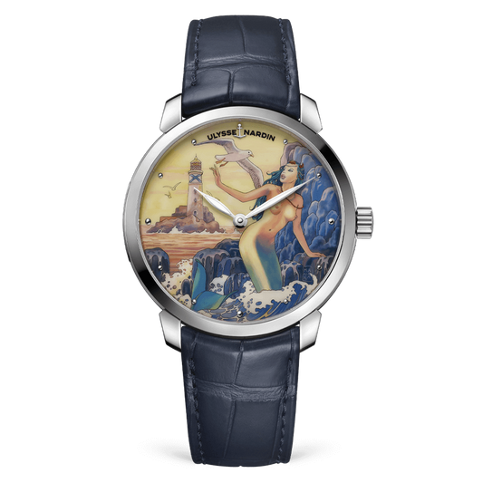 Ulysse Nardin Classico Stainless Steel 40 MM - Blue Leather Strap - Yellow Artistic Dial - 3203-136LE-2/MANARA.10