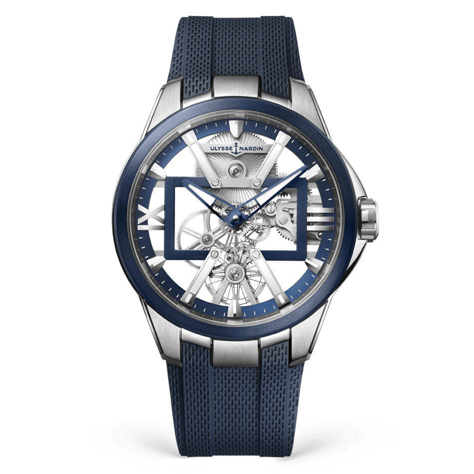 Ulysse Nardin Blast Titanium 42 MM - Blue Rubber Strap - Skeleton Dial - 3713-260-3/03