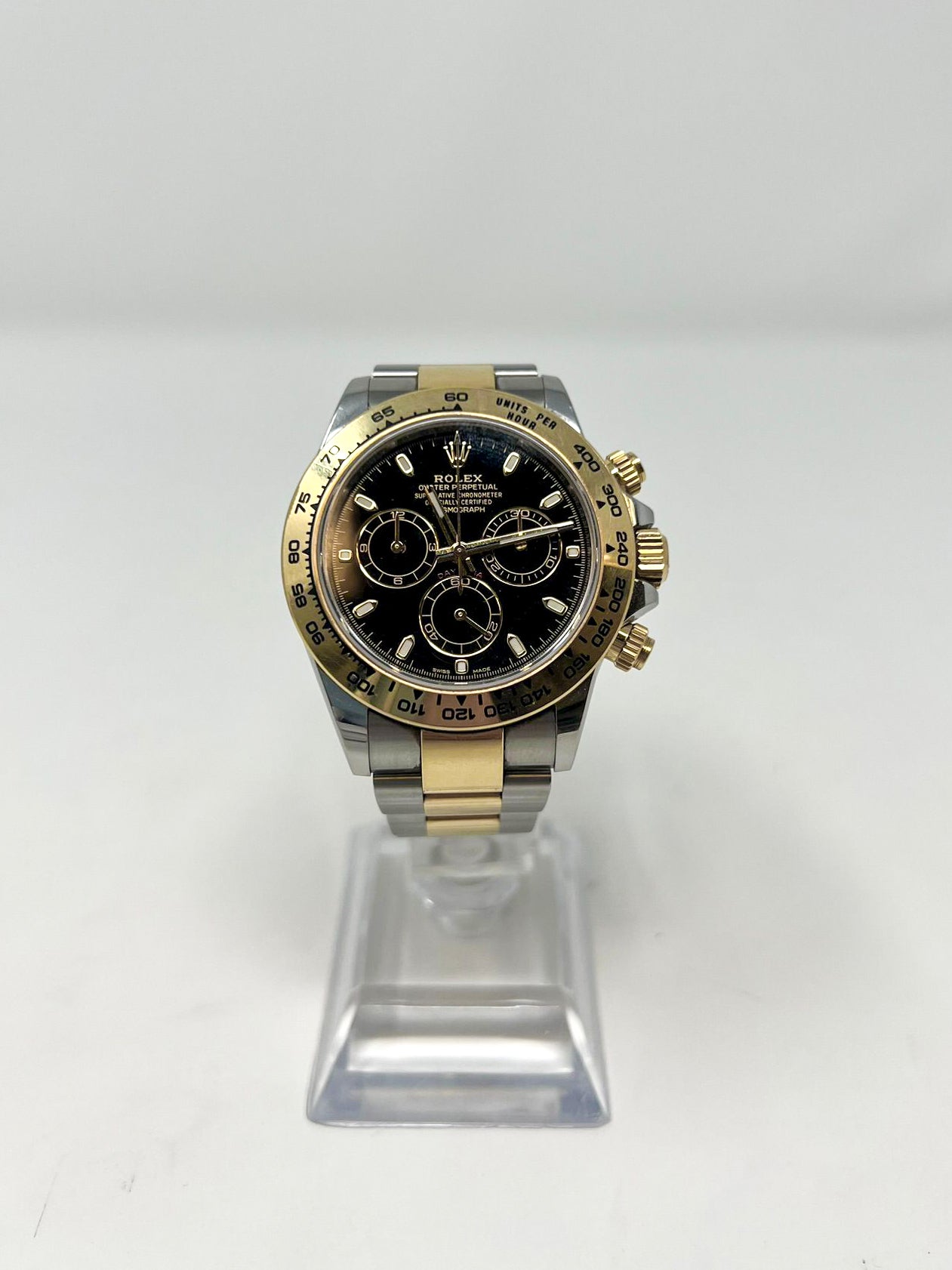 Rolex Oystersteel & Yellow Gold Daytona Watch - 40 MM - Oyster Bracelet - Black Dial - 116503 bki