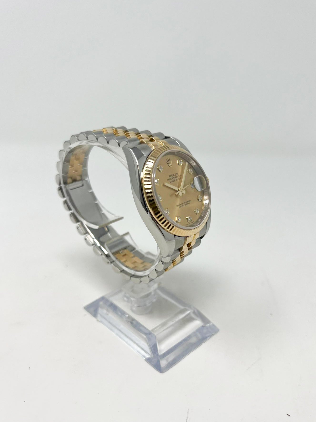 Rolex Yellow Gold And Stainless Steel Datejust - 36 MM - Jubilee Bracelet - Fluted Bezel - Champagne Diamond Dial - 116233 cdj