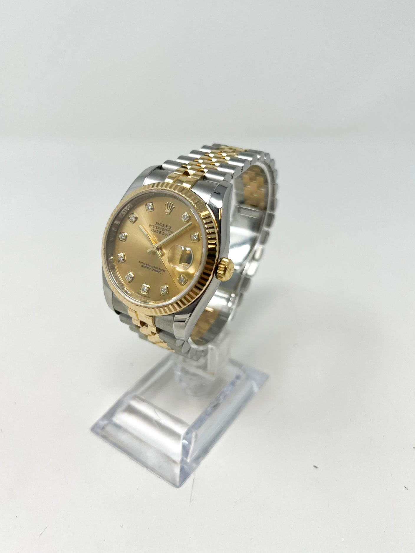 Rolex Yellow Gold And Stainless Steel Datejust - 36 MM - Jubilee Bracelet - Fluted Bezel - Champagne Diamond Dial - 116233 cdj