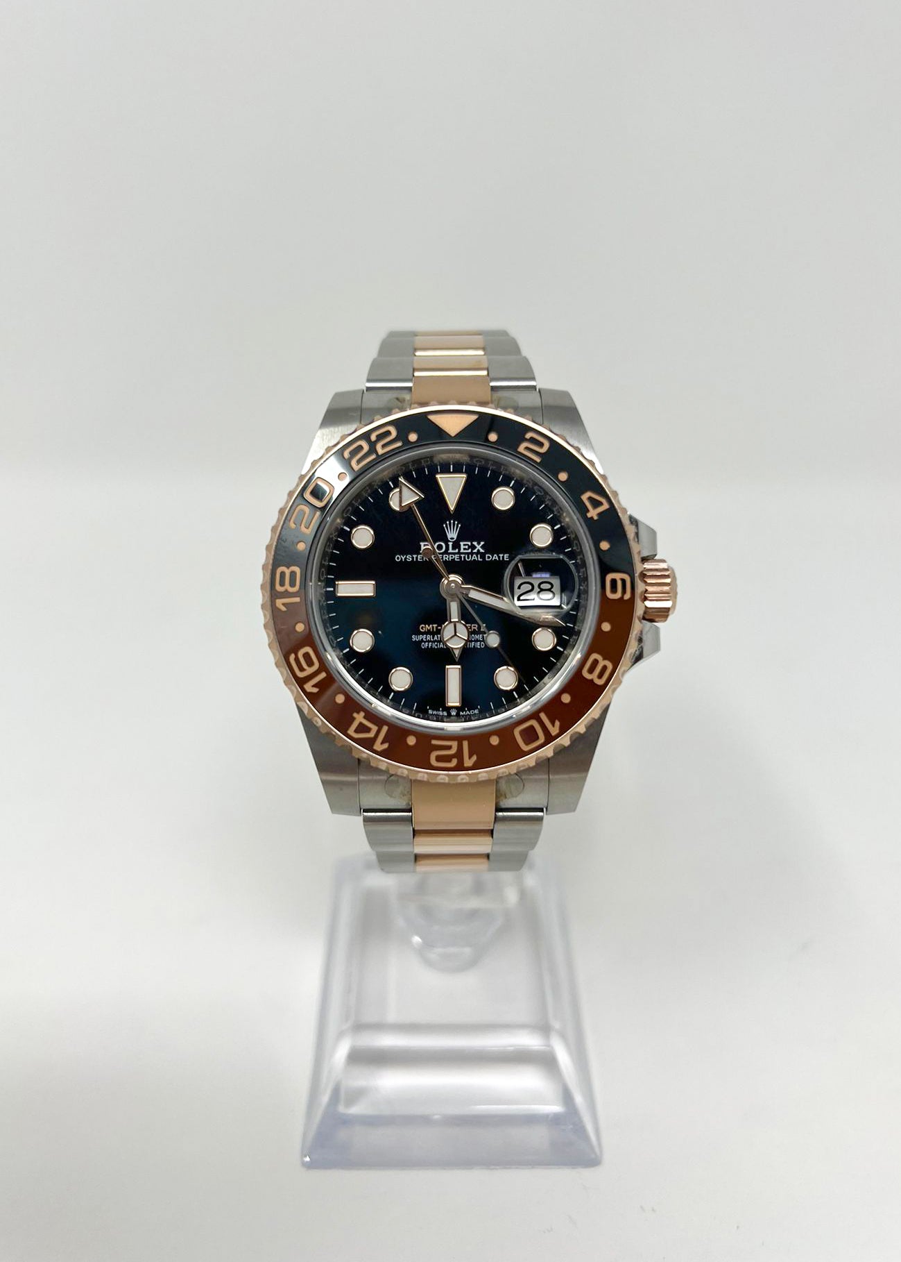 Rolex Rootbeer Stainless Steel & Everose Gold GMT-Master II Watch - 40 MM - Oyster Bracelet - Black Dial - 126711CHNR bk