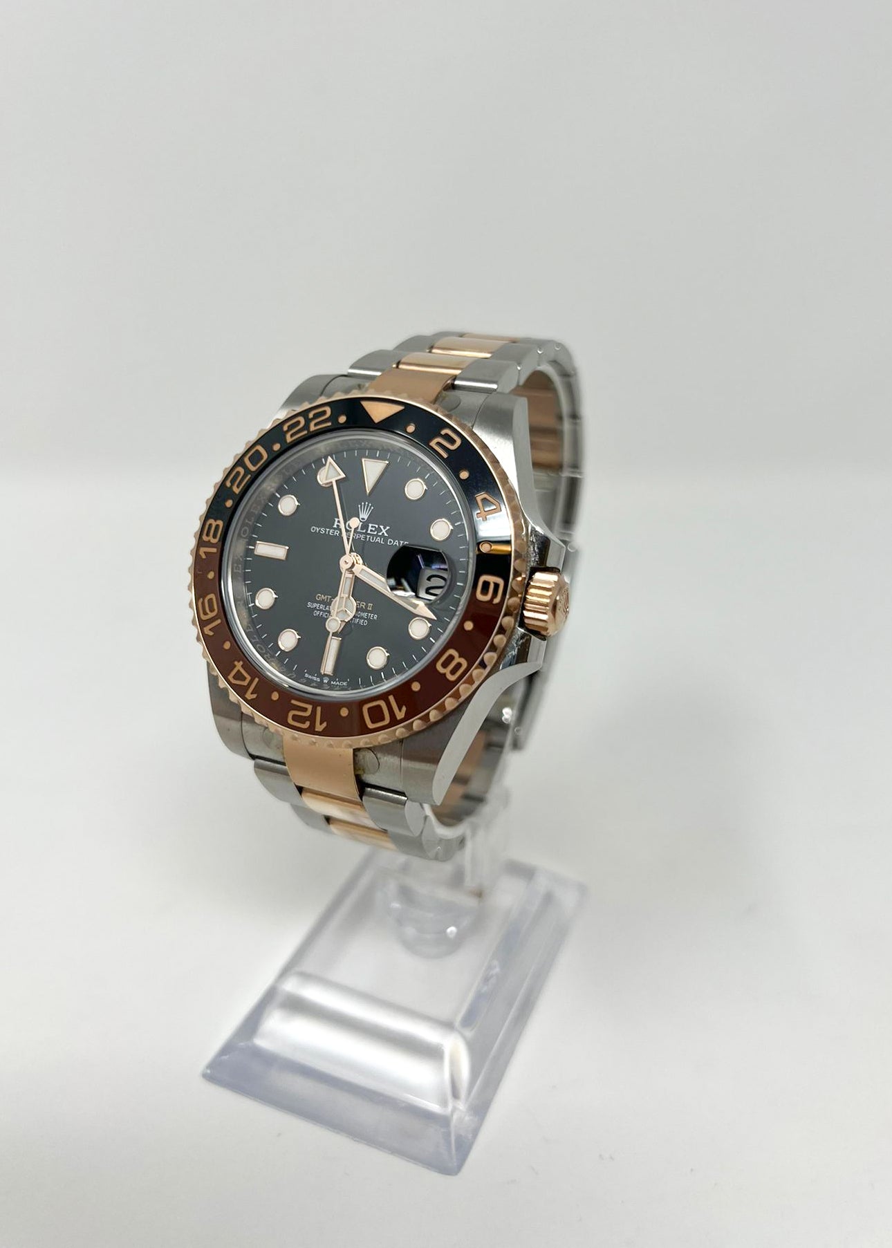 Rolex Rootbeer Stainless Steel & Everose Gold GMT-Master II Watch - 40 MM - Oyster Bracelet - Black Dial - 126711CHNR bk