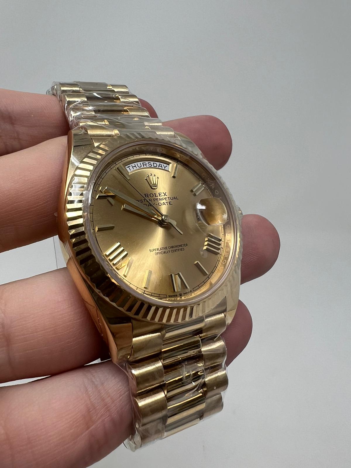 Rolex Presidential Yellow Gold Day-Date 40MM - President Bracelet Watch - Champagne Roman Dial - 228238 chrp