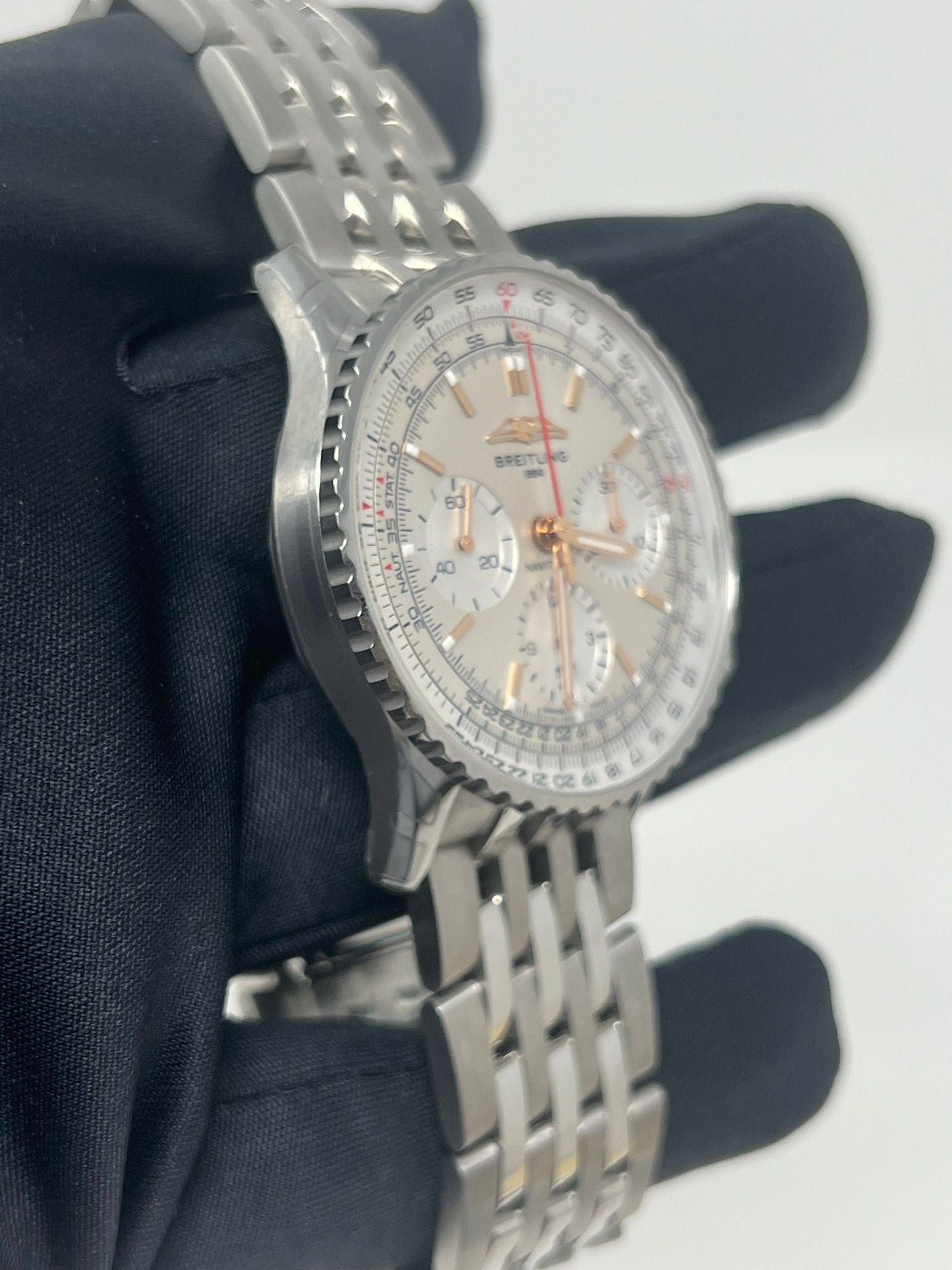 Breitling Navitimer Stainless Steel 41 MM - Stainless Steel Bracelet - Silver Dial - AB0139211G1A1